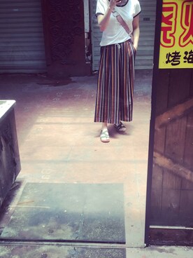 「AAのアイテム」を使った、都怪我太瘦さん（レディース・160cm）の夏コーディネート