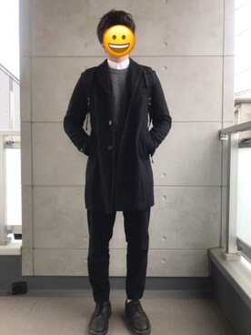 「BEAMS（ビームス）のアイテム（チェスターコート）」を使った、trnkhtlさん（メンズ・172cm）の秋コーディネート