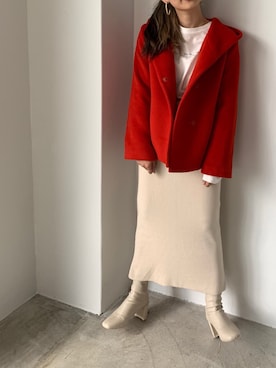 「LOWRYS FARM（ローリーズファーム）のストレッチヒールブーツ　851418（ブーツ）」を使った、eritisさん（レディース・161cm）の秋コーディネート