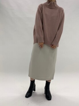 「LOWRYS FARM（ローリーズファーム）のストレッチヒールブーツ　851418（ブーツ）」を使った、eritisさん（レディース・161cm）の秋コーディネート