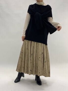 「LOWRYS FARM（ローリーズファーム）のストレッチヒールブーツ　851418（ブーツ）」を使った、eritisさん（レディース・161cm）の秋コーディネート