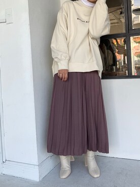 「LOWRYS FARM（ローリーズファーム）のストレッチヒールブーツ　851418（ブーツ）」を使った、eritisさん（レディース・161cm）の冬コーディネート