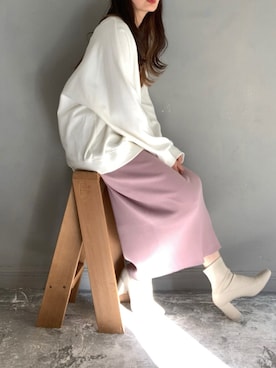 「LOWRYS FARM（ローリーズファーム）のストレッチヒールブーツ　851418（ブーツ）」を使った、eritisさん（レディース・161cm）の冬コーディネート