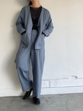 「LOWRYS FARM（ローリーズファーム）のアイテム（ノーカラージャケット）」を使った、eritisさん（レディース・161cm）の春コーディネート