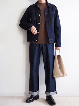 「秋のマイ旬スタイル」｜「アイテム（デニムジャケット）」を使った、なごさん（メンズ・170cm）の秋コーディネート