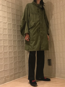 「Needles（ニードルス）のアイテム（シューズ）」を使った、まつしんさん（メンズ・183cm）の夏コーディネート