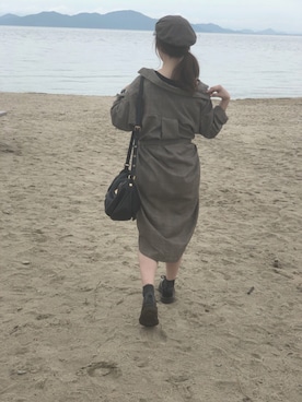 「BRIXTON（ブリクストン）のアイテム（ハンチング/ベレー帽）」を使った、志衣菜さん（レディース・158cm）の秋コーディネート