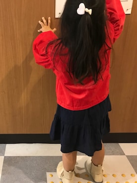 「apres les cours（アプレレクール）のアイテム（その他アウター）」を使った、uni*さん（キッズ・120cm）の秋コーディネート