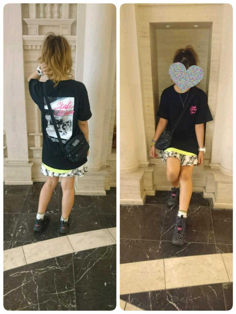 「カジュアル、ビッグT、ラクチンコーデ、夏コーデ、夏だ！Tシャツ着よう！、プリントT」｜「X-girlのX-girl x SKATE KITCHEN MOVIE S/S MENS TEE（Tシャツ/カットソー、ブラック系）」を使った、haruさん（レディース・157cm）の夏コーディネートの1枚目の写真