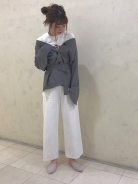 「Another Edition（アナザーエディション）のアイテム（ノーカラージャケット）」を使った、chiharuさん（レディース・170cm）の春コーディネート