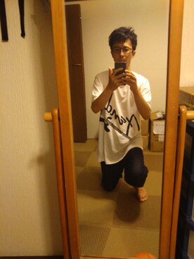 「UNIQLO（ユニクロ）のアイテム（Tシャツ/カットソー、ホワイト系）」を使った、タカシさん（メンズ・167cm）の夏コーディネート