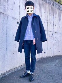 ほぼ未使用✨マッキントッシュ現行デニム風ゴム引きステンカラー