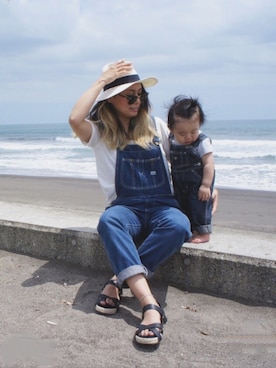 「FLYING TIGERS（フライングタイガー）のアイテム（帽子）」を使った、Ayumi NewAgeさん（レディース・154cm）の夏コーディネート