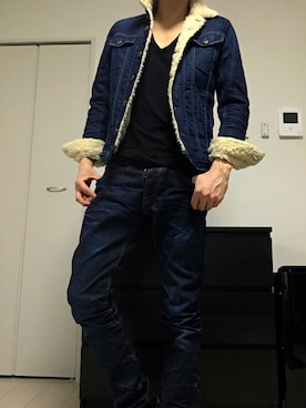 「PLEIN（プレーン）のアイテム」を使った、TMさん（メンズ・176cm）の冬コーディネート