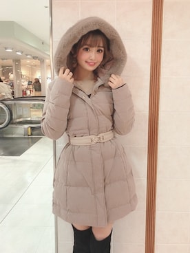 「LIPSERVICE（リップサービス）のアイテム（ダウンジャケット/コート）」を使った、arisaさん（レディース・155cm）の秋コーディネート