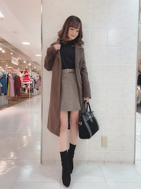 「LIPSERVICE（リップサービス）のアイテム（その他アウター）」を使った、arisaさん（レディース・155cm）の冬コーディネート
