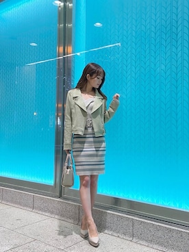 「LIPSERVICE（リップサービス）のアイテム（ライダースジャケット）」を使った、arisaさん（レディース・155cm）の冬コーディネート