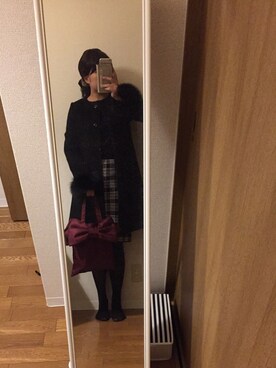 「JUSGLITTY（ジャスグリッティー）のアイテム（ジャケット/アウター）」を使った、liccaさん（レディース・163cm）の秋コーディネート