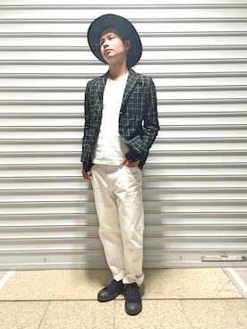 「Uncut Bound（アンカットバウンド）のアイテム（Tシャツ/カットソー）」を使った、HIRATSUKAさん（メンズ・167cm）の春コーディネート