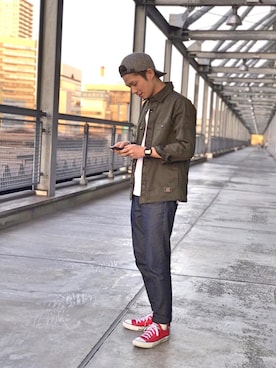 「Uncut Bound（アンカットバウンド）のアイテム（Tシャツ/カットソー）」を使った、HIRATSUKAさん（メンズ・167cm）の秋コーディネート