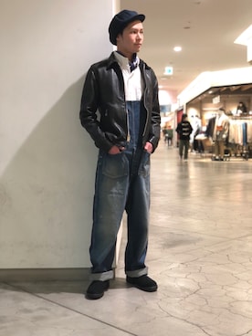 「ワークキャップ」｜「アイテム（ジャケット/アウター）」を使った、HIRATSUKAさん（メンズ・167cm）の春コーディネート