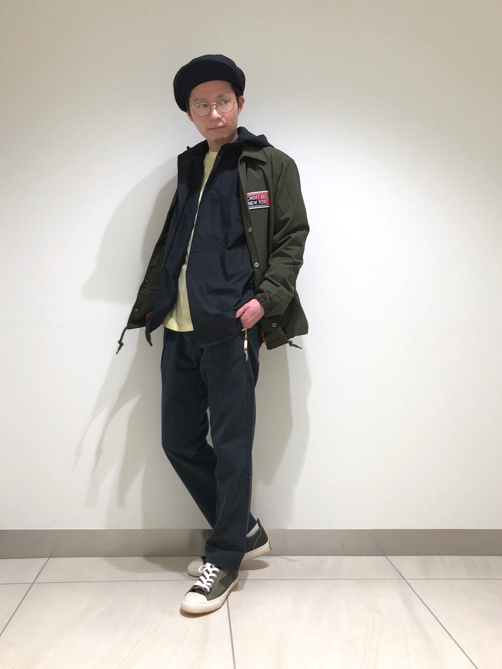 Schott/ショット/NYLON COACH JACKET/ナイロン コーチジャケットを使っ
