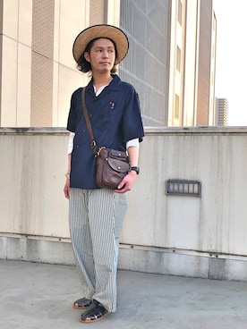 「Ahe'hee（アヘヘ）のアイテム」を使った、HIRATSUKAさん（メンズ・167cm）の春コーディネート