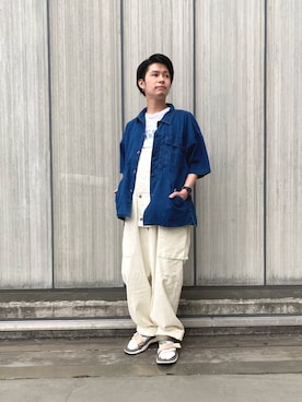 「FlowerMOUNTAIN（フラワーマウンテン）のアイテム」を使った、HIRATSUKAさん（メンズ・167cm）の夏コーディネート