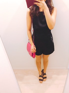 「JILL STUART（ジルスチュアート）のアイテム（オールインワン・サロペット）」を使った、Reiさん（レディース・157cm）の夏コーディネート
