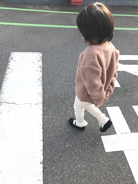 「Discoat」｜「アイテム（バレエシューズ）」を使った、kokonaaaさん（キッズ・100cm）の冬コーディネート