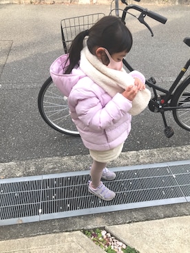 「アイテム（その他アウター、ピンク系）」を使った、kokonaaaさん（キッズ・110cm）の冬コーディネート