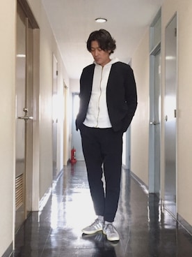 「NUMERALS（ヌメラルズ）のアイテム（カーディガン/ボレロ）」を使った、jumpeiさん（メンズ・172cm）の春コーディネート