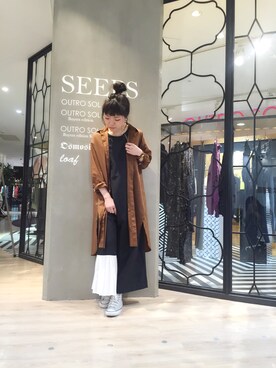 「春コート」｜「アイテム（つなぎ/オールインワン）」を使った、MIKIさん（レディース・158cm）の春コーディネート