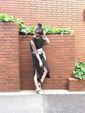 「OUTRO SOL（アウトロ ソル）のアイテム」を使った、MIKIさん（レディース・158cm）の夏コーディネート