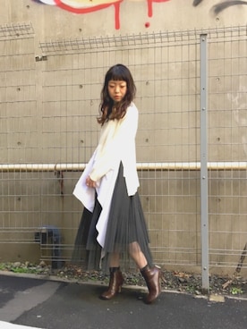 「OUTRO SOL（アウトロ ソル）のアイテム」を使った、MIKIさん（レディース・158cm）の春コーディネート