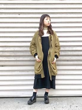 「OSMOSIS（オズモーシス）のアイテム（ブルゾン）」を使った、MIKIさん（レディース・158cm）の秋コーディネート