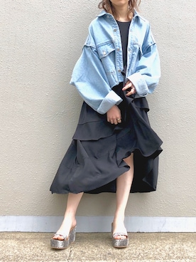 「OUTRO SOL（アウトロ ソル）のアイテム」を使った、MIKIさん（レディース・158cm）の春コーディネート