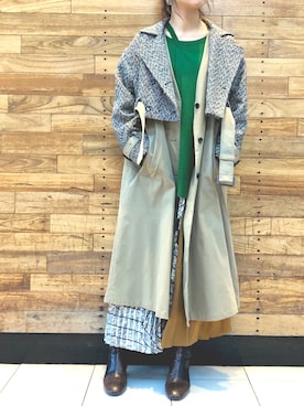 「OSMOSIS（オズモーシス）のアイテム（その他アウター）」を使った、MIKIさん（レディース・158cm）の秋コーディネート