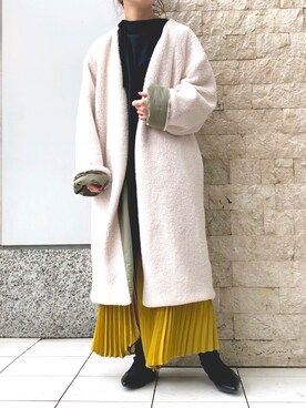 「OSMOSIS（オズモーシス）のアイテム（その他アウター）」を使った、MIKIさん（レディース・158cm）の秋コーディネート