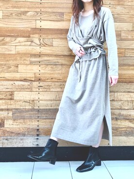 「OSMOSIS（オズモーシス）のアイテム」を使った、MIKIさん（レディース・158cm）の冬コーディネート