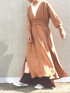 「OSMOSIS（オズモーシス）のアイテム（その他アウター）」を使った、MIKIさん（レディース・158cm）の冬コーディネート