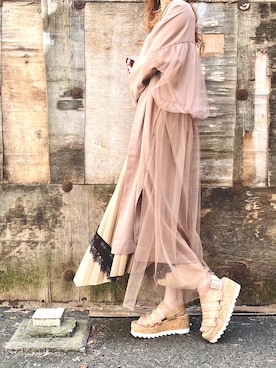 「OSMOSIS（オズモーシス）のアイテム（その他アウター）」を使った、MIKIさん（レディース・158cm）の春コーディネート