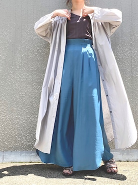 「OSMOSIS（オズモーシス）のアイテム（シャツワンピース）」を使った、MIKIさん（レディース・158cm）の夏コーディネート