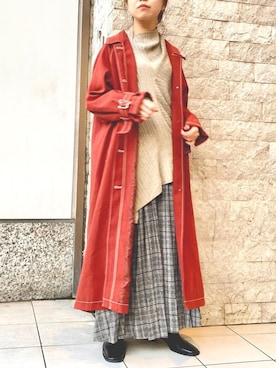「OSMOSIS（オズモーシス）のアイテム（その他アウター）」を使った、MIKIさん（レディース・158cm）の秋コーディネート