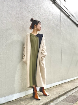 「くすみカラー」｜MIKIさん（レディース・158cm）の冬コーディネート