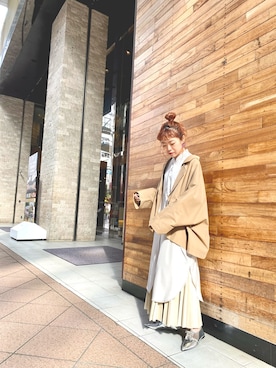 「OSMOSIS（オズモーシス）のアイテム（ジャケット/アウター）」を使った、MIKIさん（レディース・158cm）の冬コーディネート