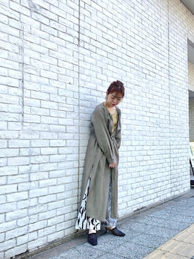 「OSMOSIS（オズモーシス）のアイテム（その他アウター）」を使った、MIKIさん（レディース・158cm）の春コーディネート