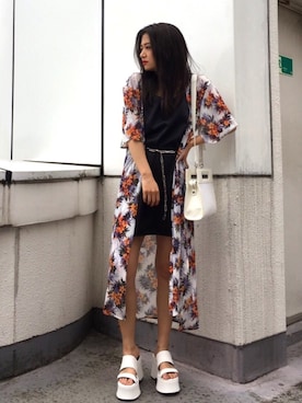 「outfit」｜「アイテム（ワンピース/ドレス）」を使った、EMODA Official_STAFFさん（レディース・160cm）の夏コーディネート