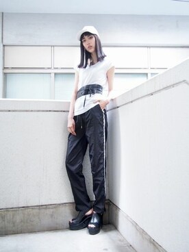 Emoda Fila Crash ナイロンパンツを使ったレディース人気ファッションコーディネート Wear