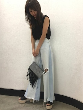 「EMODA（エモダ）のアイテム（Tシャツ/カットソー）」を使った、EMODA Official_STAFFさん（レディース・161cm）の夏コーディネート